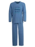 Henry Terre Schlafanzug Pyjama Set Langarm Blau/Hellblau