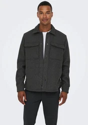 ONLY & SONS Langarmhemd Ash Dunkelgrau/Schwarz/Hellgrau/Grau