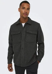 ONLY & SONS Langarmhemd Ash Dunkelgrau/Schwarz/Hellgrau/Grau