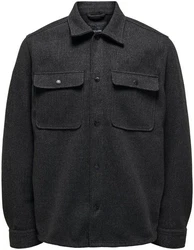 ONLY & SONS Langarmhemd Ash Dunkelgrau/Schwarz/Hellgrau/Grau