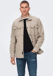 ONLY & SONS Langarmhemd Ash Beige/Khaki/Braun