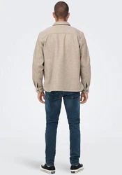 ONLY & SONS Langarmhemd Ash Beige/Khaki/Braun