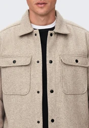 ONLY & SONS Langarmhemd Ash Beige/Khaki/Braun