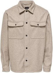 ONLY & SONS Langarmhemd Ash Beige/Khaki/Braun