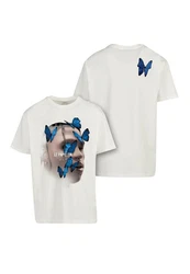 Mister Tee Herren Le Papillon Tee Weiß/Hellblau/Beige/Creme