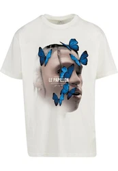 Mister Tee Herren Le Papillon Tee Weiß/Hellblau/Beige/Creme