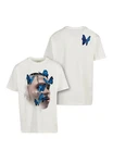 Mister Tee Herren Le Papillon Tee Weiß/Hellblau/Beige/Creme