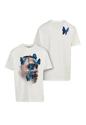 Mister Tee Herren Le Papillon Tee Weiß/Hellblau/Beige/Creme