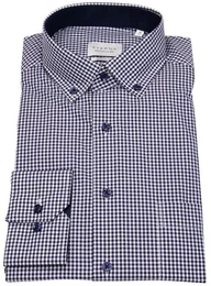 Karohemd Modern Fit leicht tailliert bgelfrei Button-Down-Kragen