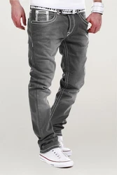 MT Styles Jeans Straight-Fit Hose RJ-133 Dunkelgrau/Hellgrau/Grau