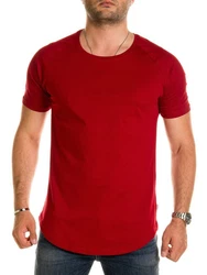 Pittman T-Shirt Quin Oversize Basic Tee Crew Neck Rot/Dunkelrot