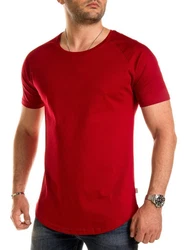 Pittman T-Shirt Quin Oversize Basic Tee Crew Neck Rot/Dunkelrot