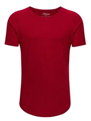 Pittman T-Shirt Quin Oversize Basic Tee Crew Neck Rot/Dunkelrot
