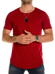 Pittman T-Shirt Quin Oversize Basic Tee Crew Neck Rot/Dunkelrot