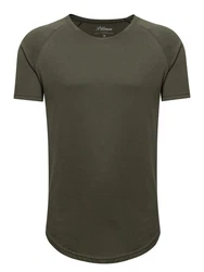 Pittman T-Shirt Quin Oversize Basic Tee Crew Neck Dunkelgrün/Khaki