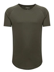 Pittman T-Shirt Quin Oversize Basic Tee Crew Neck Dunkelgrün/Khaki