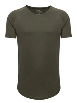 Pittman T-Shirt Quin Oversize Basic Tee Crew Neck Dunkelgrün/Khaki