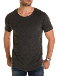 Pittman T-Shirt Quin Oversize Basic Tee Crew Neck Dunkelgrau/Khaki/Grau
