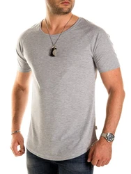 Pittman T-Shirt Quin Oversize Basic Tee Crew Neck Grau/Hellgrau