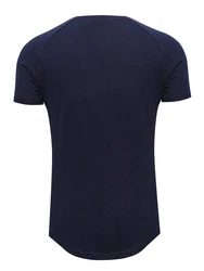 Pittman T-Shirt Quin Oversize Basic Tee Crew Neck Dunkelblau/Hellblau