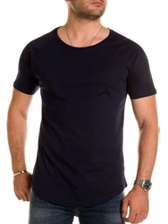 Pittman T-Shirt Quin Oversize Basic Tee Crew Neck Dunkelblau/Hellblau