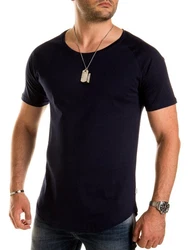 Pittman T-Shirt Quin Oversize Basic Tee Crew Neck Dunkelblau/Hellblau