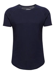 Pittman T-Shirt Quin Oversize Basic Tee Crew Neck Dunkelblau/Hellblau