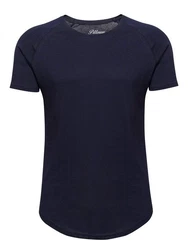 Pittman T-Shirt Quin Oversize Basic Tee Crew Neck Dunkelblau/Hellblau
