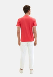 TOM TAILOR Henleyshirt T-Shirt Kurzarmshirt Rot/Orange