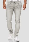Indicode Herren Texas Jeanshose aus Baumwoll-Mischung mit Stretch Grau/Khaki/Hellgrau/Beige
