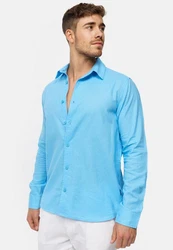 Indicode Langarmhemd INSville Hellblau/Blau/Türkis