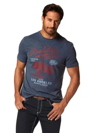T-Shirt Kurzarm, melierte Optik, Rundhals, aus Baumwollmischung