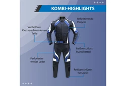 German Wear Motorradkombi GW415K 2-teilig Biker Lederkombi GW415K-2tlg