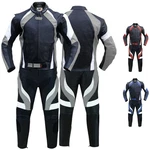 German Wear Motorradkombi GW415K 2-teilig Biker Lederkombi Hellblau/Blau/Dunkelblau