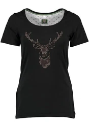 OS-Trachten Trachtenshirt Uginoy Türkis/Braun/Grün