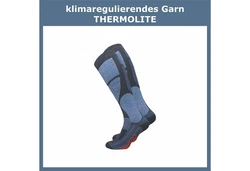 GAWILO Skisocken mit Spezialpolsterung THERMOLITE Funktion Dunkelblau/Grau/Blau