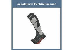 GAWILO Skisocken mit Spezialpolsterung THERMOLITE Funktion Grau/Schwarz/Dunkelgrau