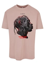 Upscale by Mister Tee Herren Flying High Oversize Tee Rosa/Schwarz/Rot