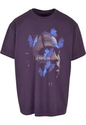 Mister Tee Herren Le Papillon Tee Lila/Dunkelblau