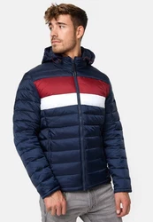 Indicode Herren Hampshire Steppjacke Dunkelblau/Rot/Hellblau