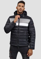 Indicode Herren Hampshire Steppjacke Schwarz/Dunkelblau/Dunkelgrau/Grau