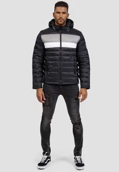 Indicode Herren Hampshire Steppjacke Schwarz/Dunkelblau/Dunkelgrau/Grau