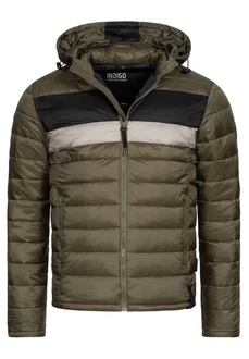 Indicode Herren Hampshire Steppjacke Dunkelgrün/Grün/Beige