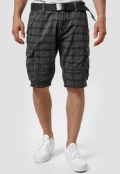 Indicode Cargoshorts Blixt Grau/Dunkelgrau/Schwarz/Hellgrau