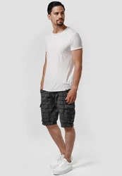 Indicode Cargoshorts Blixt Grau/Dunkelgrau/Schwarz/Hellgrau