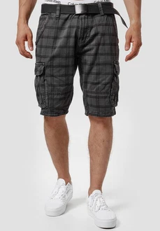 Indicode Cargoshorts Blixt Grau/Dunkelgrau/Schwarz/Hellgrau