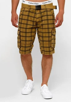 Indicode Cargoshorts Blixt Braun/Beige/Dunkelgrün/Gelb