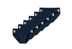 Schiesser Slip Organic Cotton mit seitlichen Streifen (3-St) im 6er Pack Dunkelblau/Blau