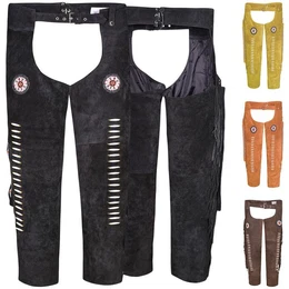 Lederhose GW957T Chaps Fransenhose Reiter Cowboy Western Lederchaps Lederhose
