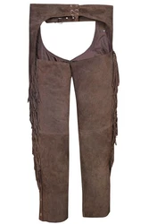 German Wear Lederhose GW957T Chaps Reiter Cowboy Western  Braun/Khaki/Dunkelbraun